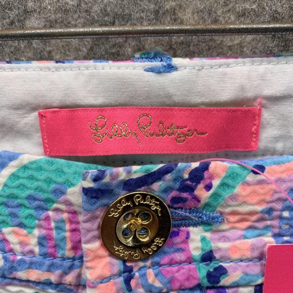 Lilly Pulitzer Shorts Women 4 Ladies Purple Blue Outdoors Buttercup Stretch Pant - Picture 5 of 12